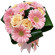 букет из кремовых роз и розовых гербер. Казахстан